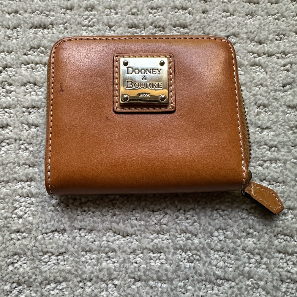 Dooney & Bourke Brown Leather Zip Wallet